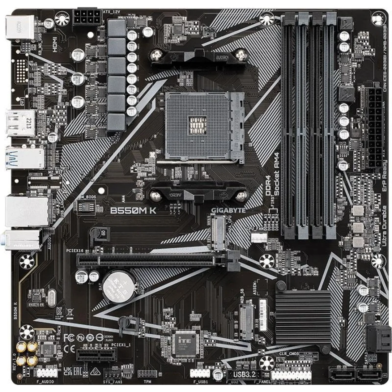 Материнська плата Gigabyte B550M K Socket AM4 UA
