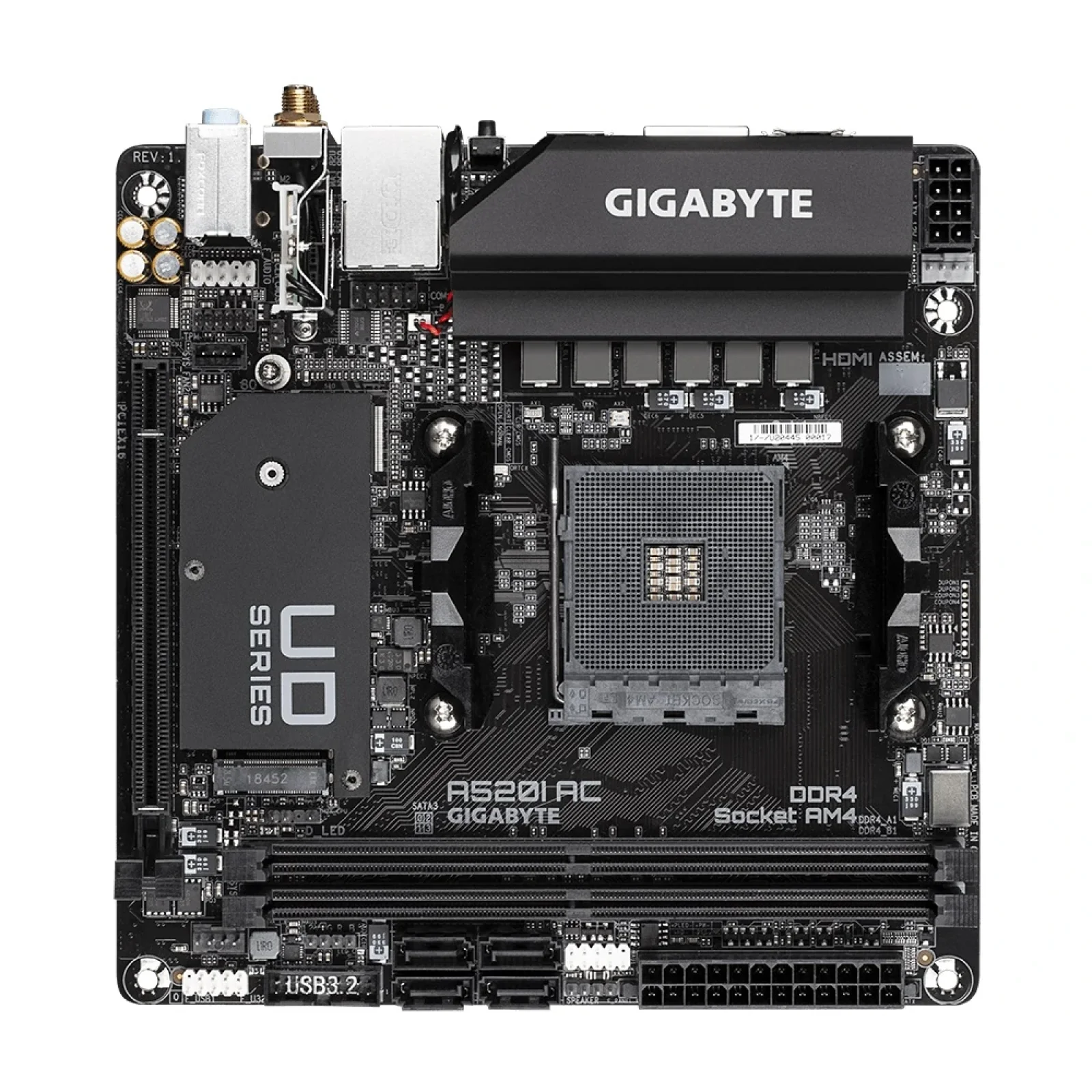 Материнська плата Gigabyte A520I AC Socket AM4 UA