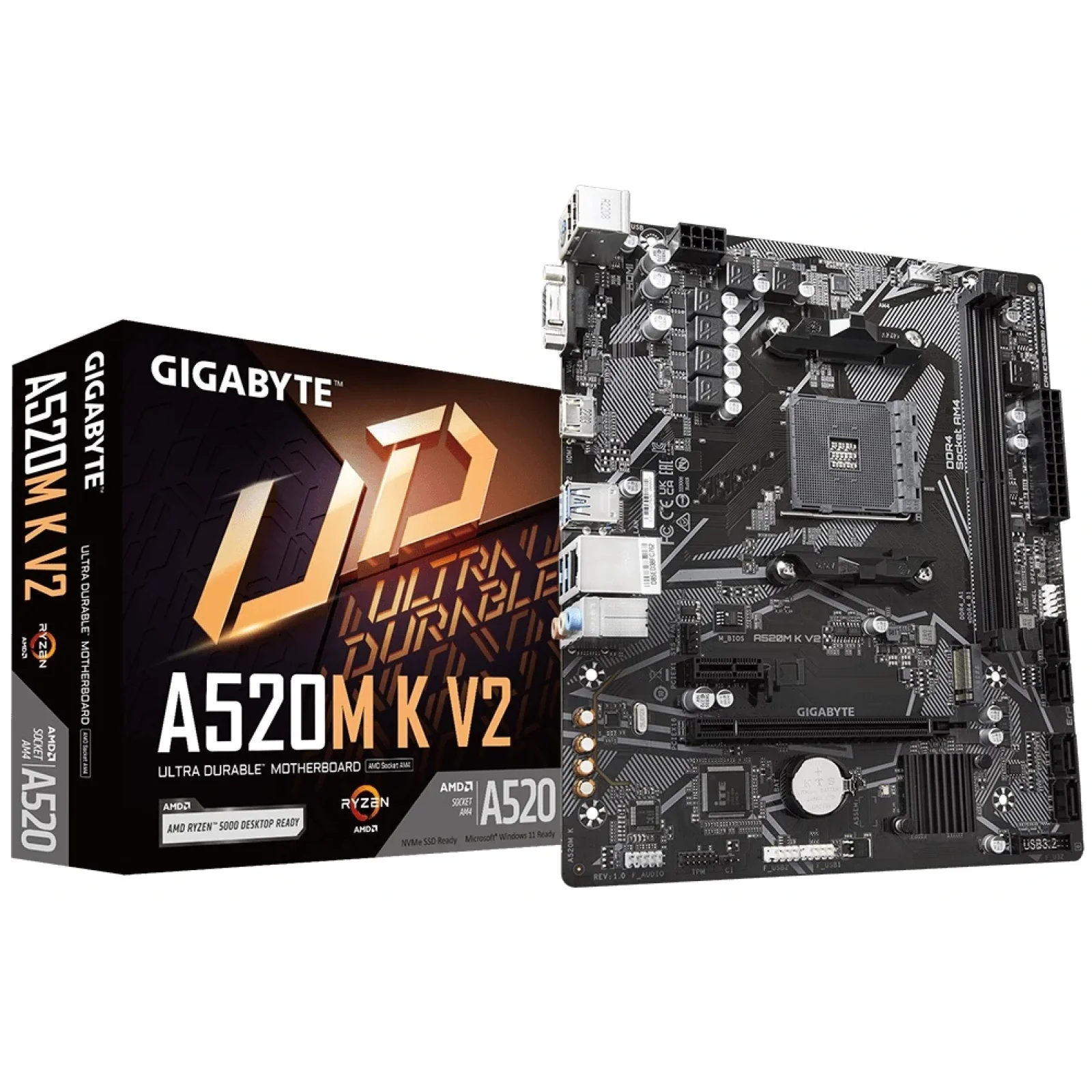 Материнская плата Gigabyte A520M K V2 Socket AM4 UA