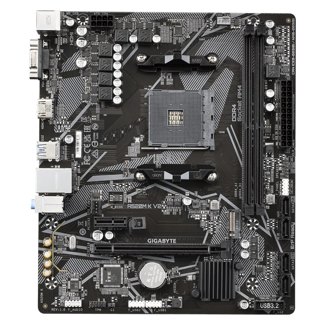 Материнская плата Gigabyte A520M K V2 Socket AM4 UA