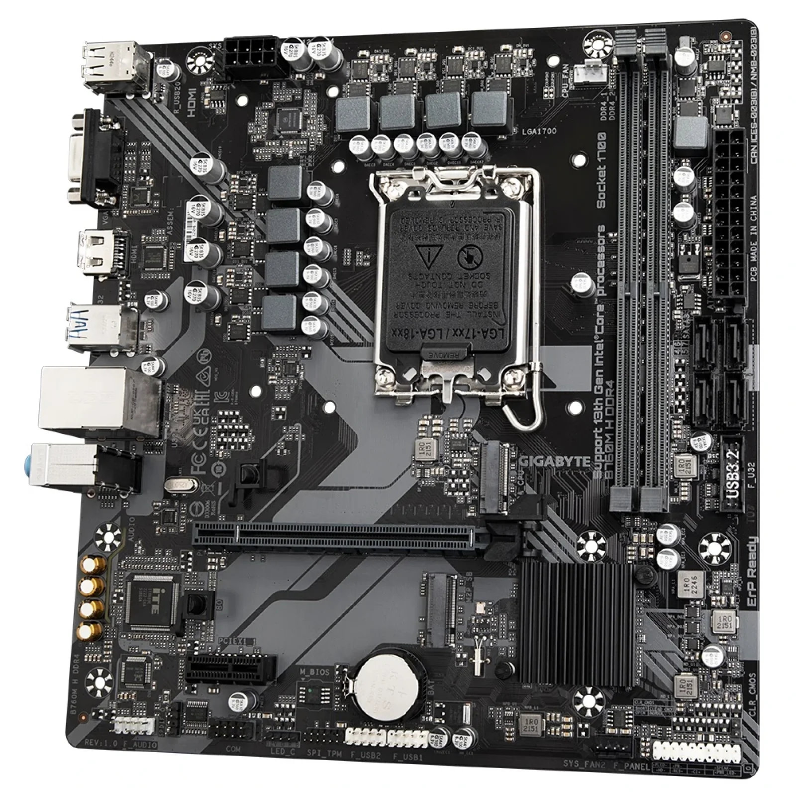 Материнська плата Gigabyte B760M H DDR4 Socket 1700 UA