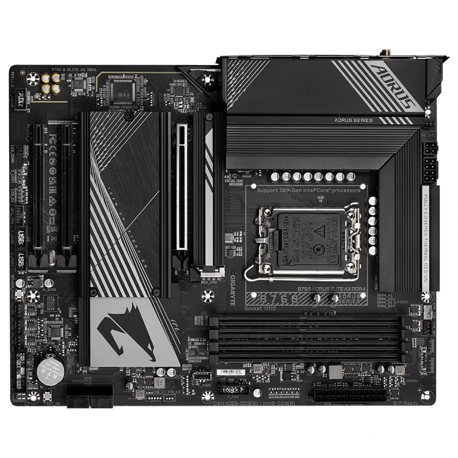 Материнська плата Gigabyte B760 Aorus Elite AX DDR4 Socket 1700, B760 A ELITE AX DDR4 UA