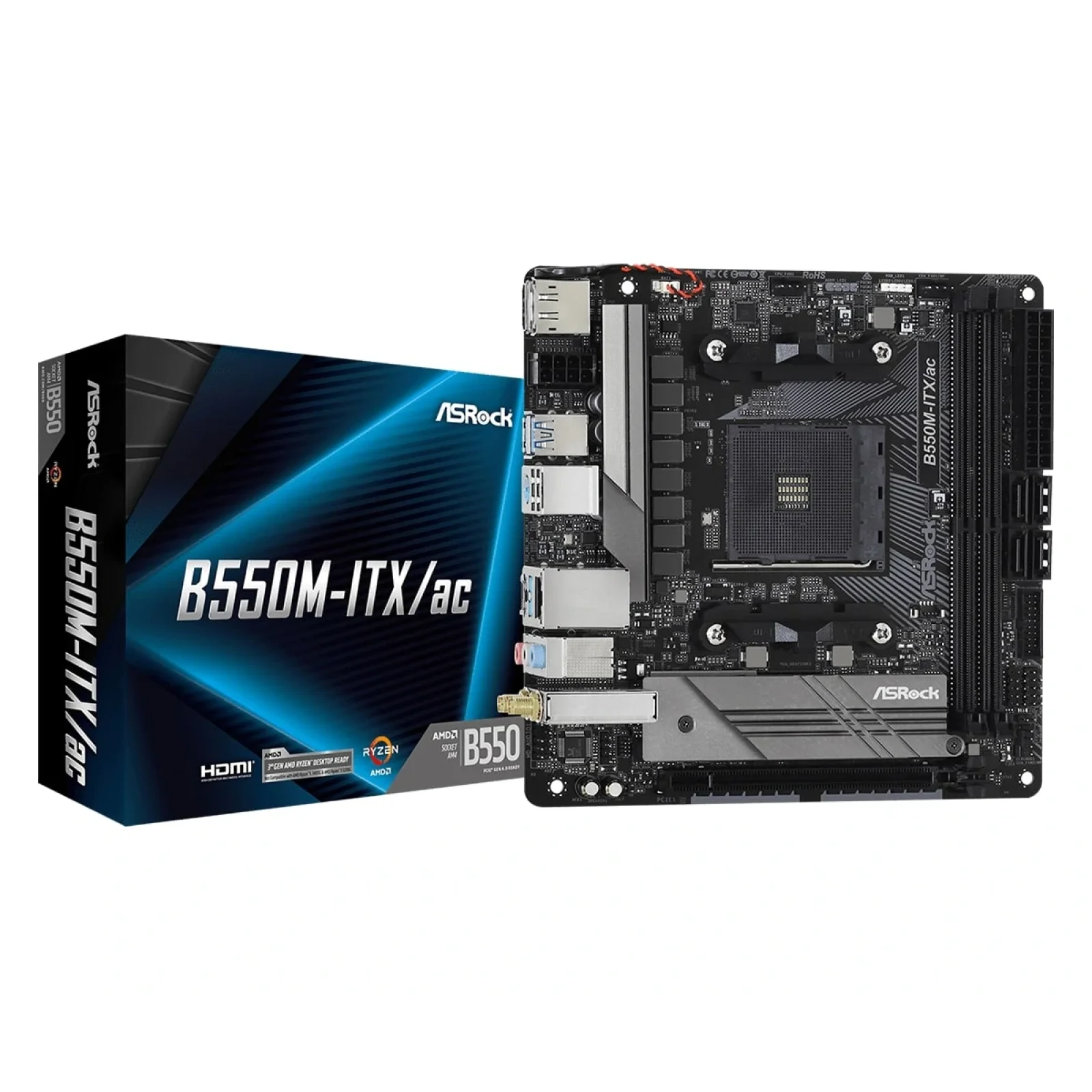 Материнская плата ASRock B550M-ITX/AC Socket AM4 UA