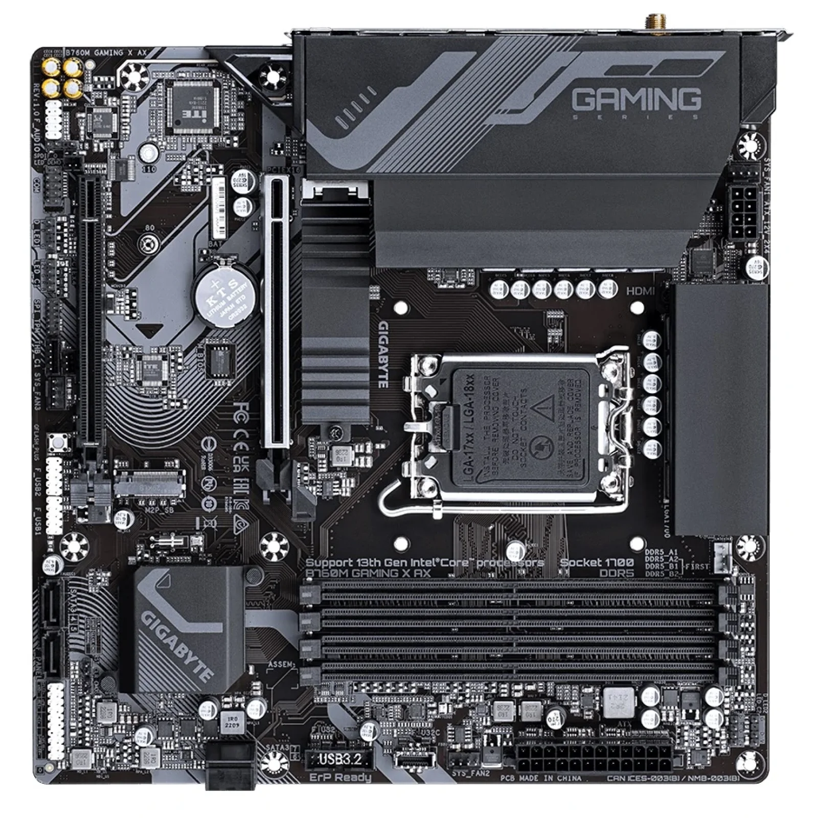 Материнська плата Gigabyte B760M Gaming X AX Socket 1700 UA