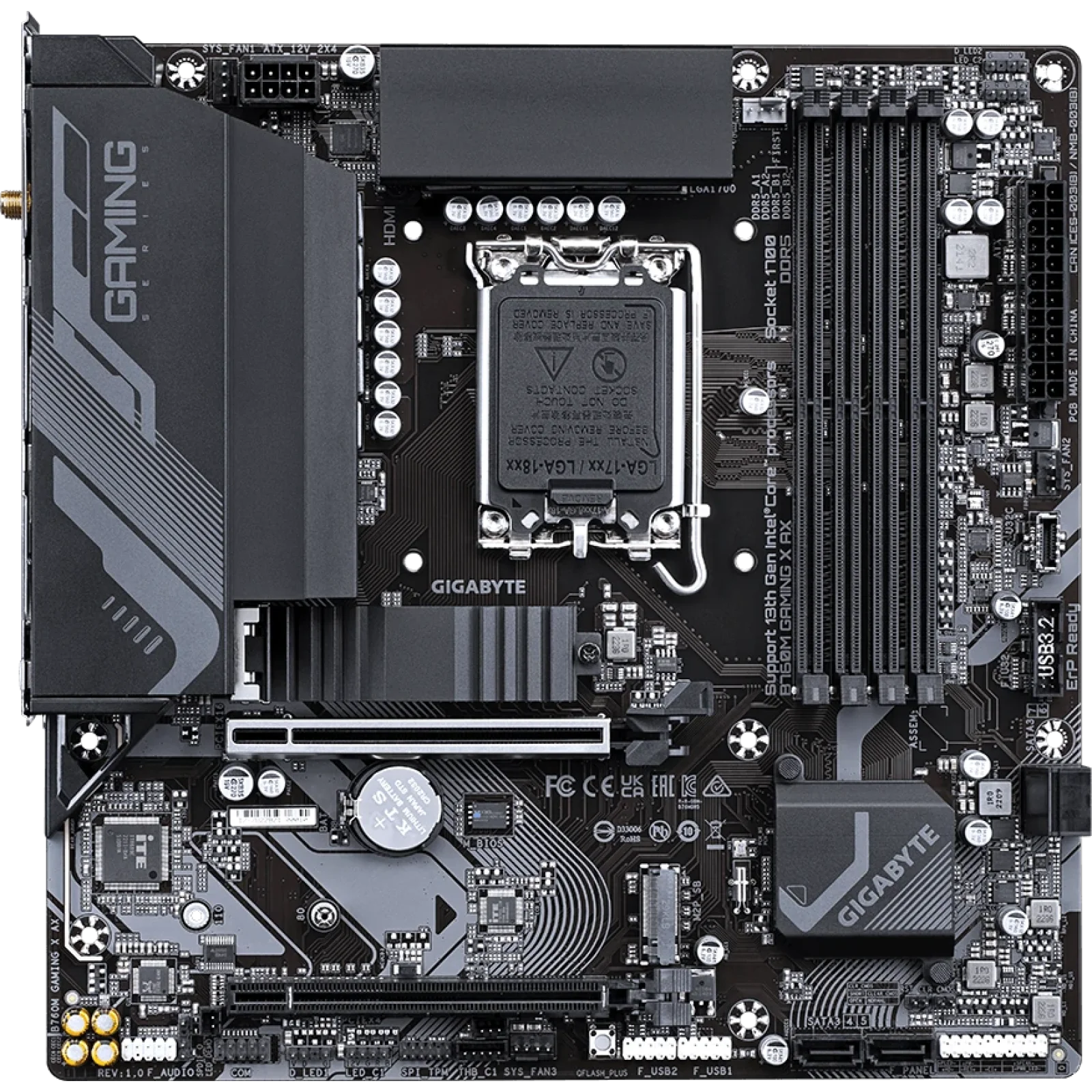 Материнська плата Gigabyte B760M Gaming X AX Socket 1700 UA