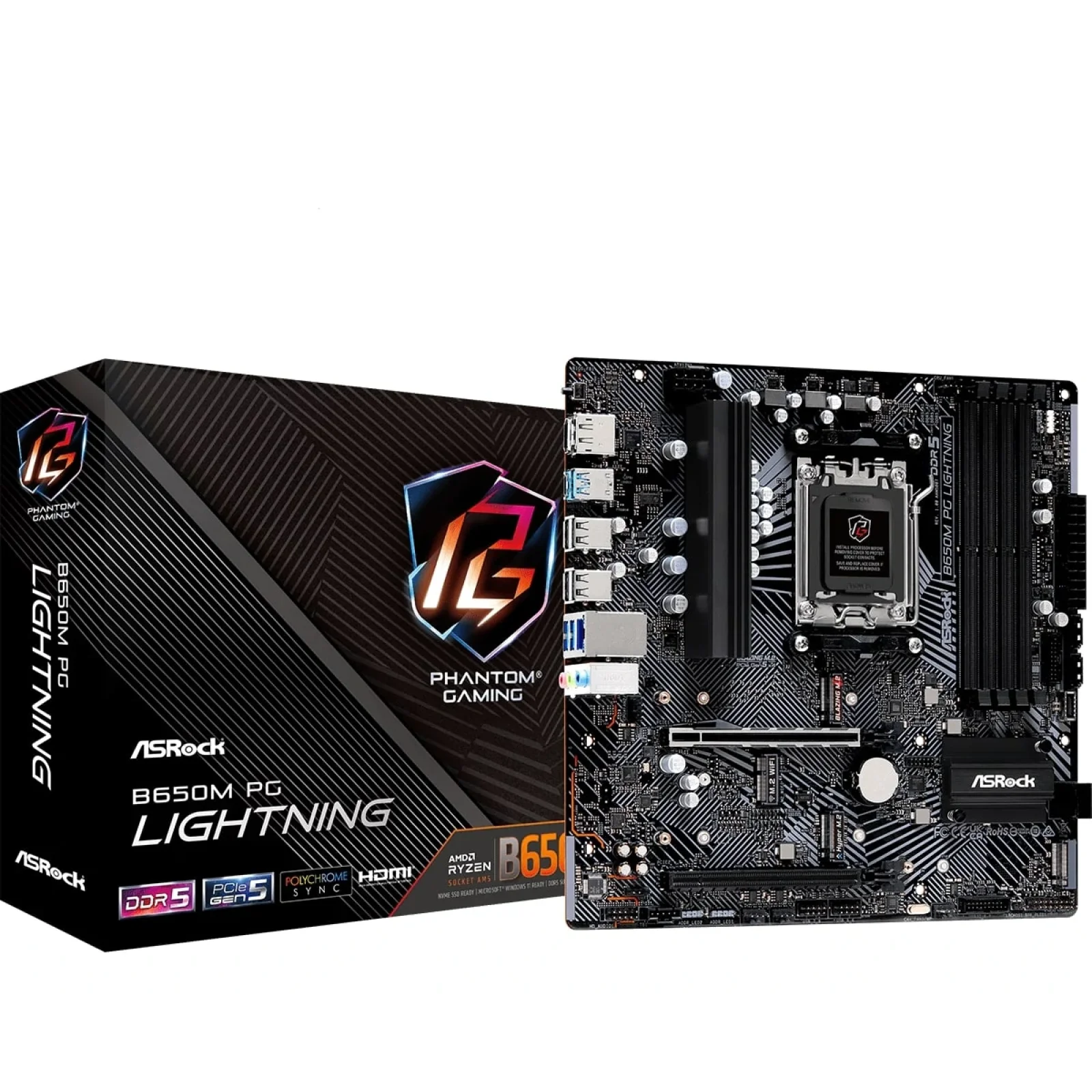 Материнська плата ASRock B650M PG Lightning Socket AM5 UA
