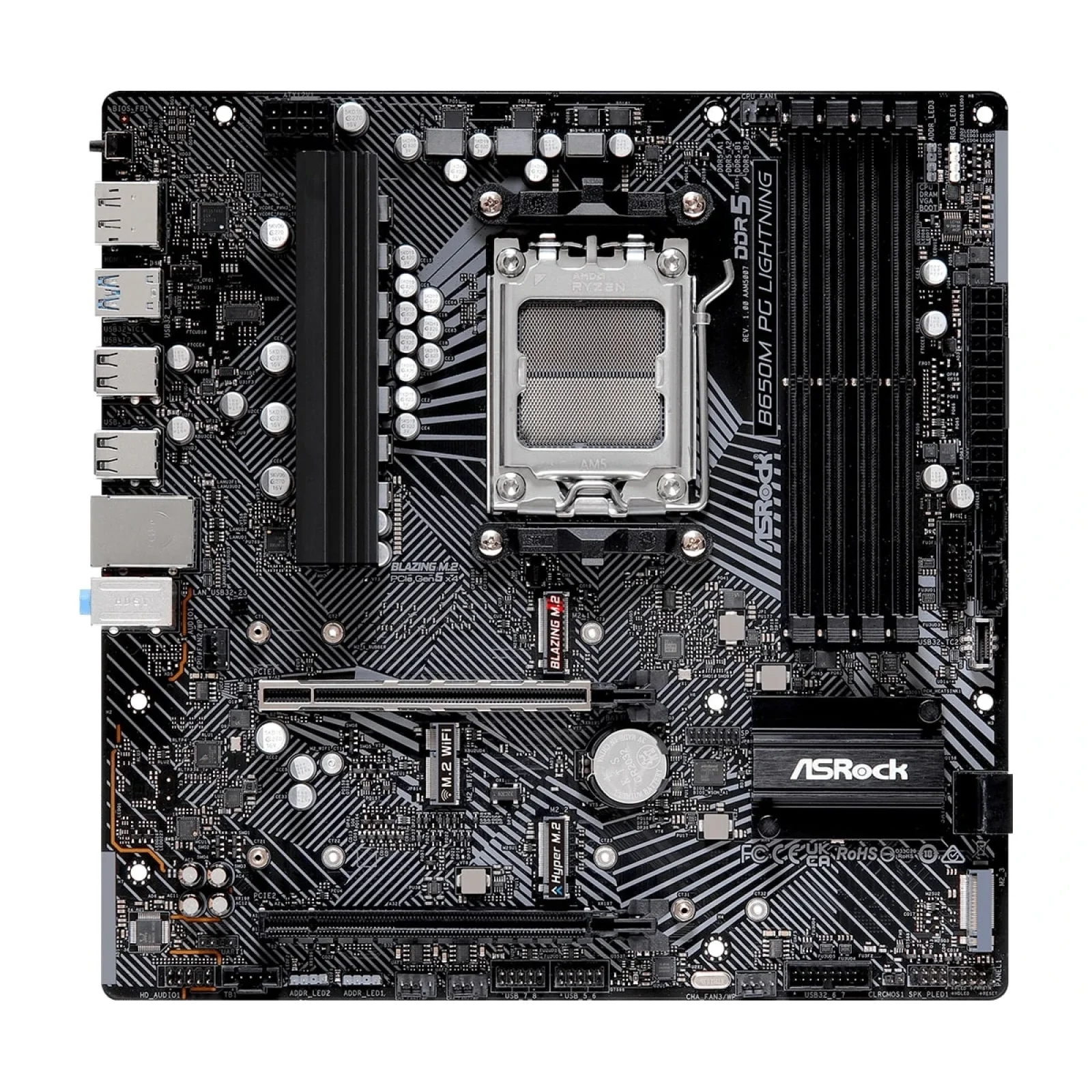 Материнська плата ASRock B650M PG Lightning Socket AM5 UA
