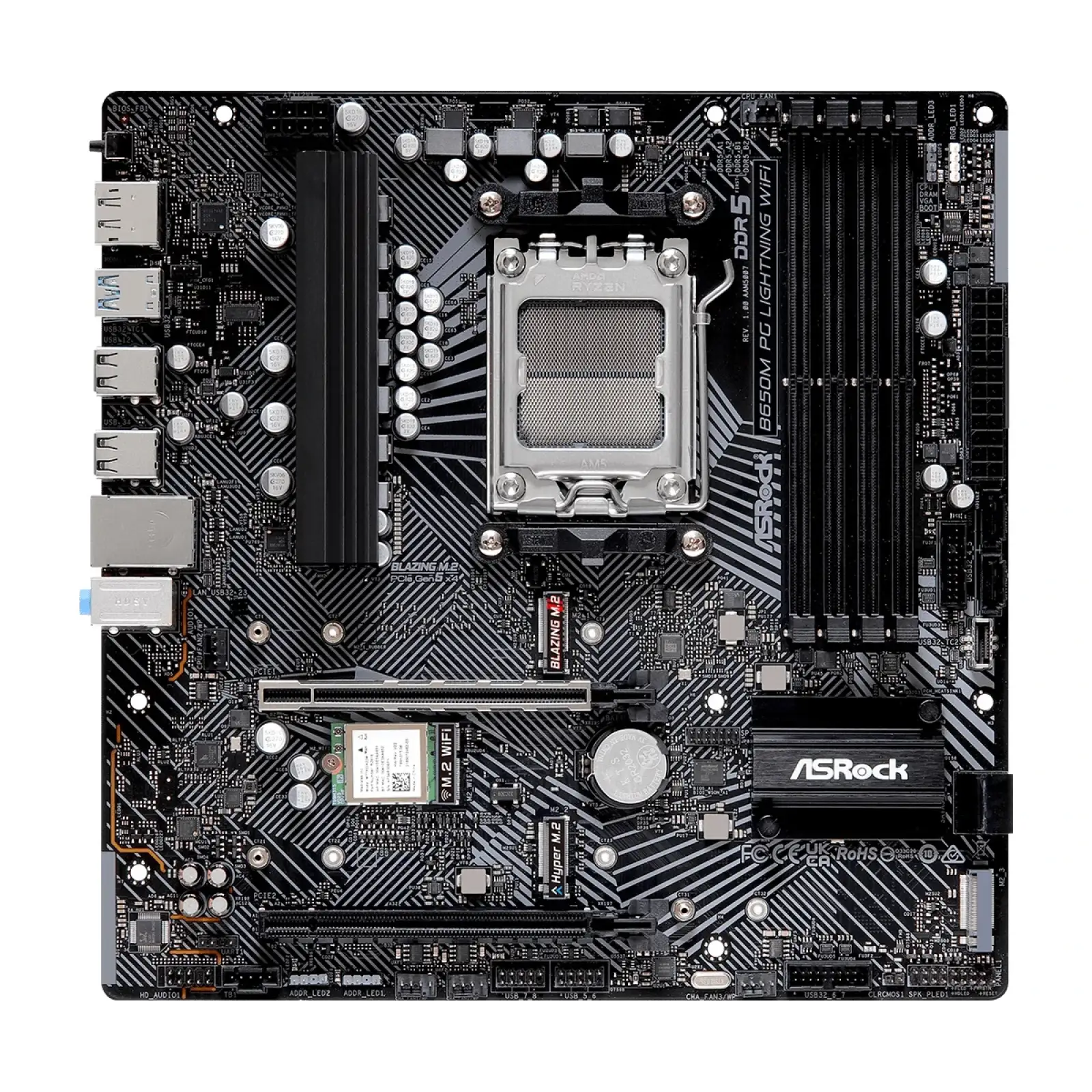 Материнська плата ASRock B650M PG Lightning WiFi Socket AM5 UA
