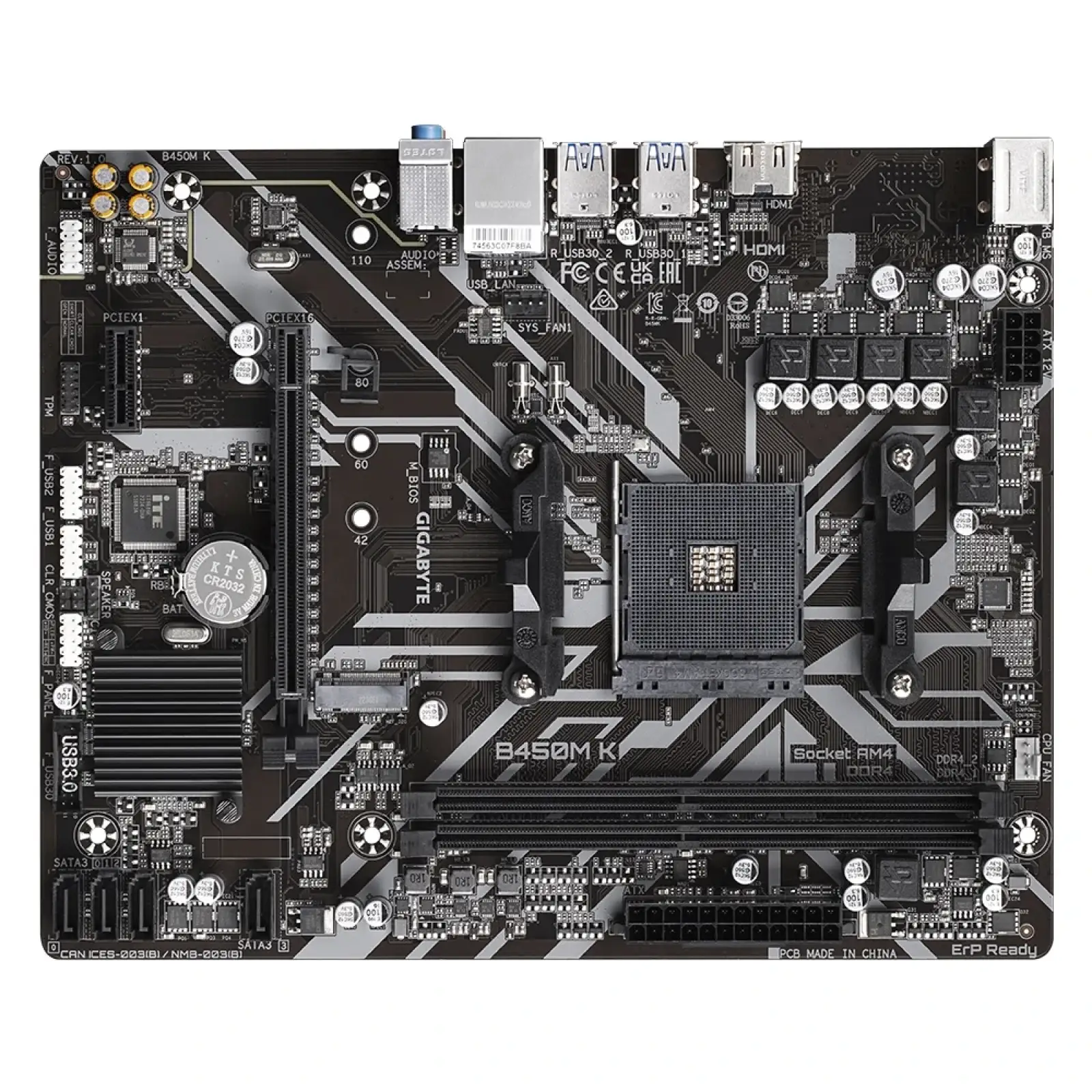 Материнська плата Gigabyte B450M K Socket AM4 UA
