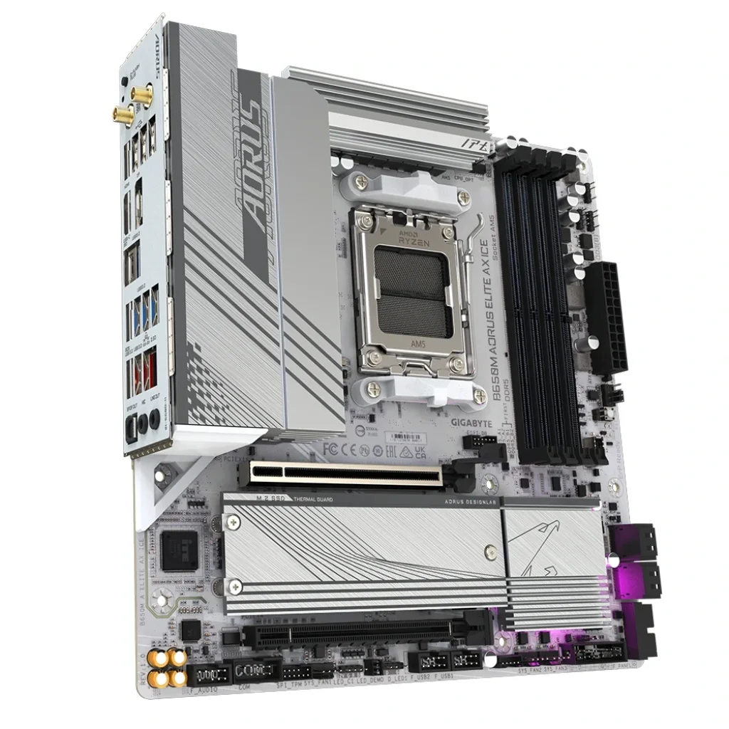 Материнская плата Gigabyte B650M Aorus Elite AX Ice Socket AM5, B650M A ELITE AX ICE UA