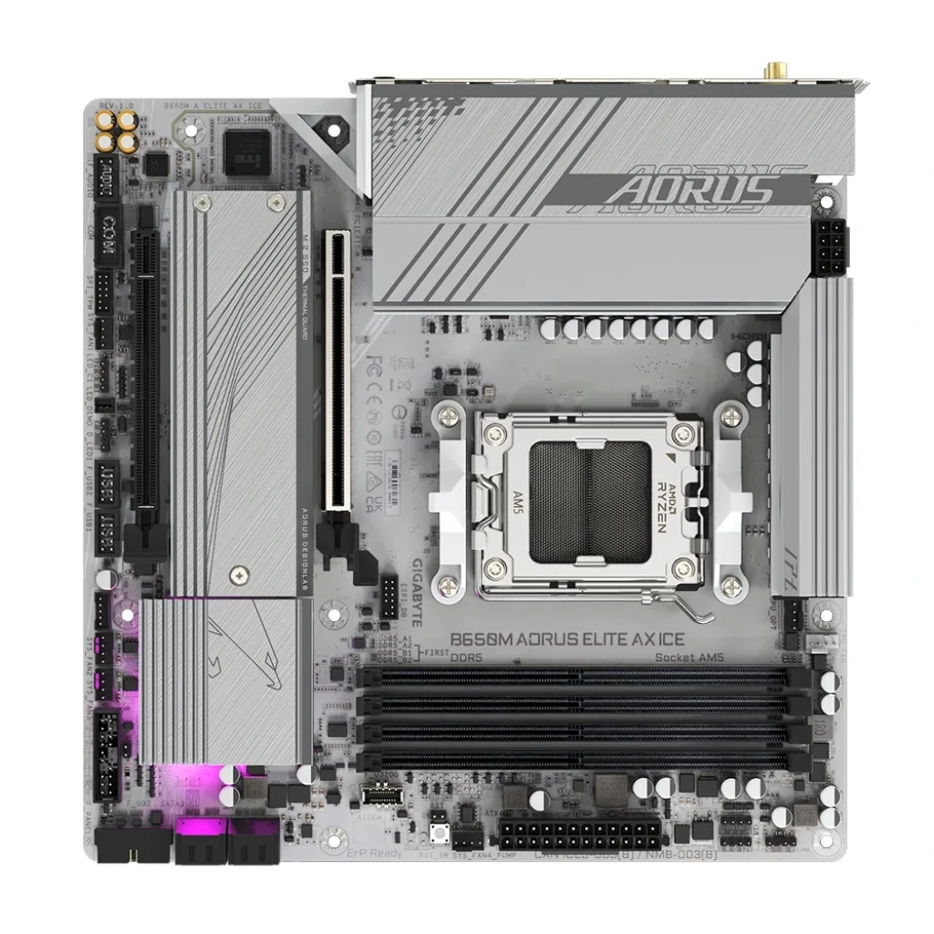 Материнская плата Gigabyte B650M Aorus Elite AX Ice Socket AM5, B650M A ELITE AX ICE UA