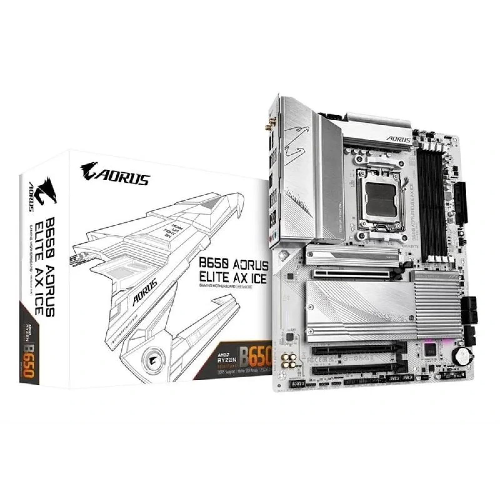 Материнская плата Gigabyte B650 Aorus Elite AX Ice Socket AM5 UA