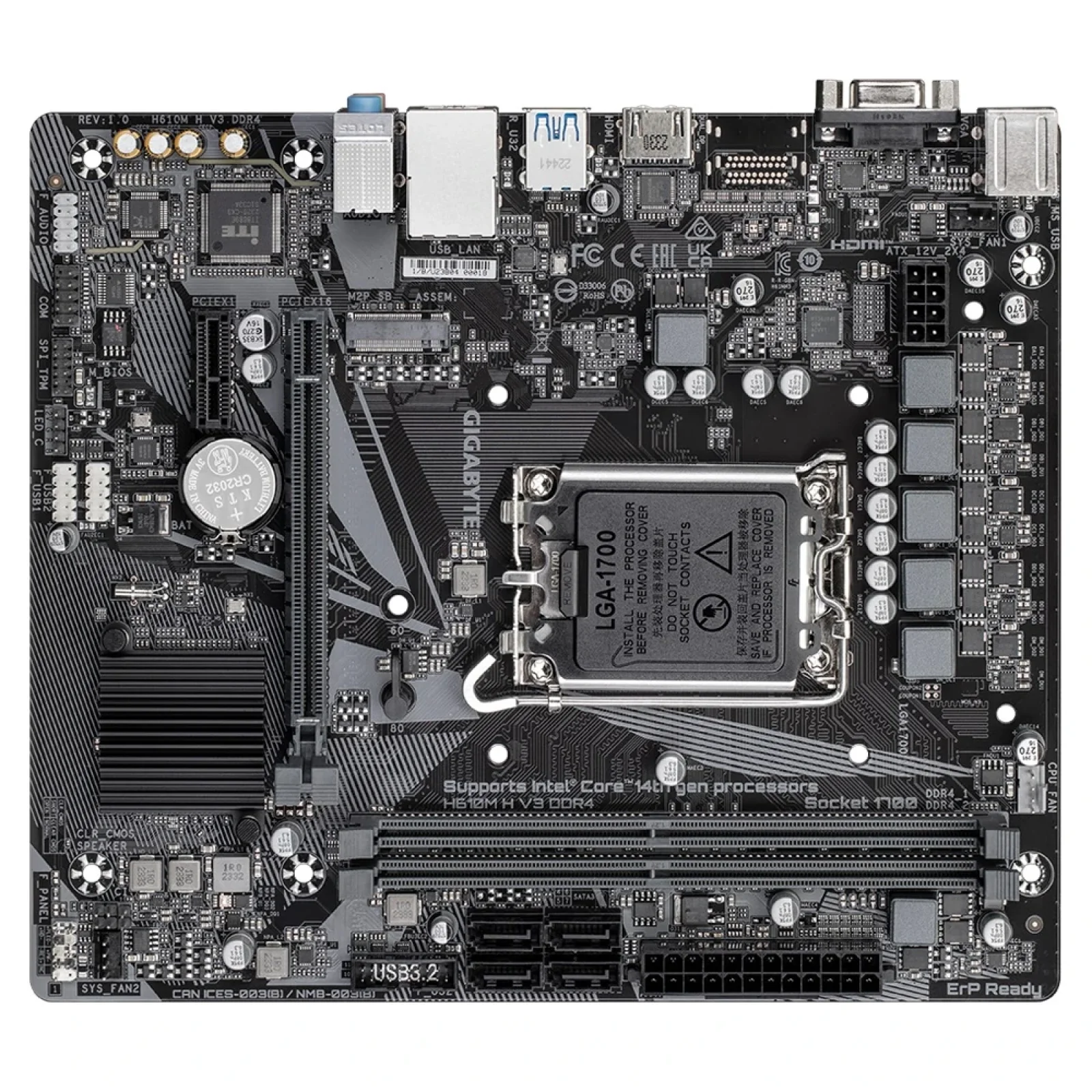 Материнская плата Gigabyte H610M H V3 DDR4 Socket 1700 UA