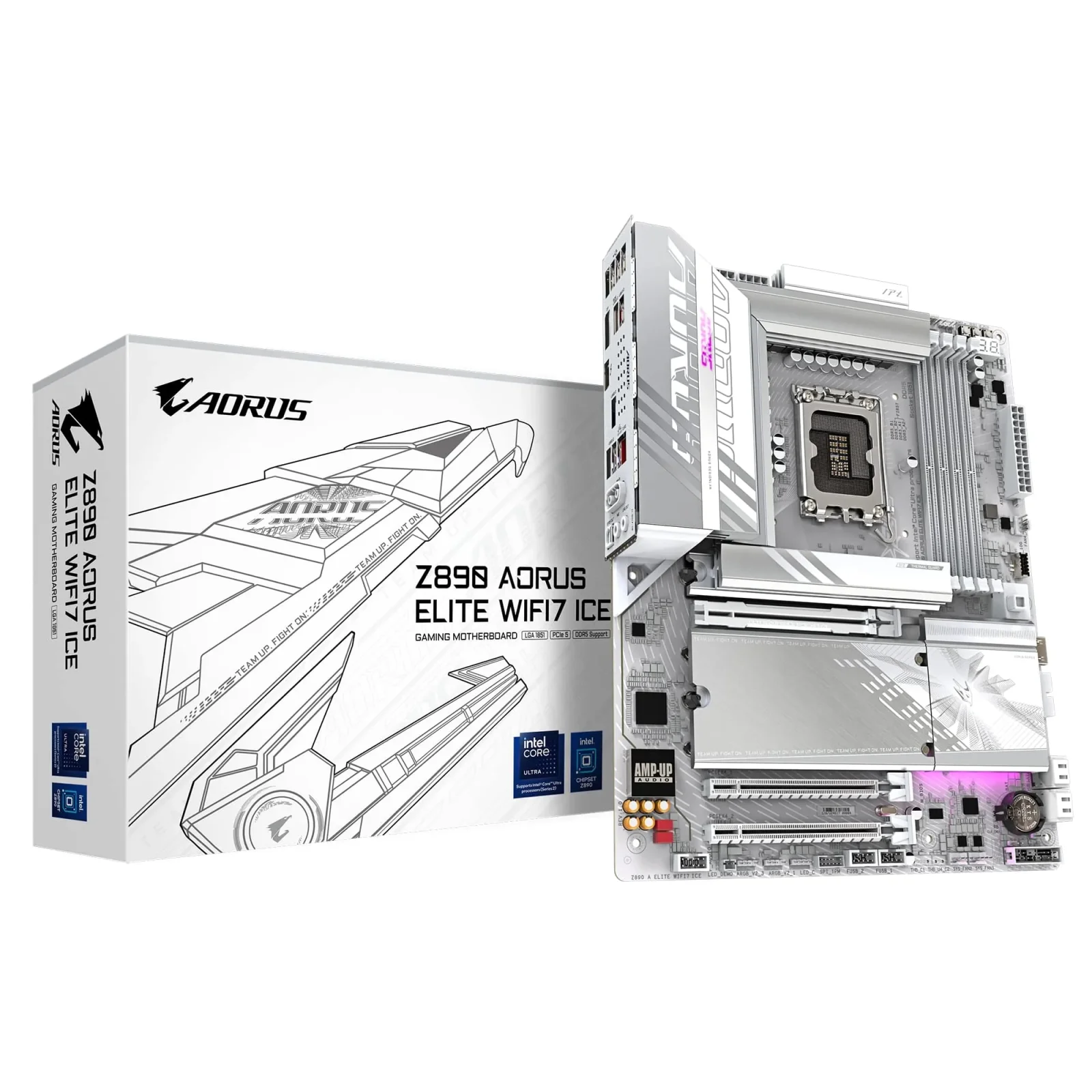 Материнская плата Gigabyte Z890 Aorus Elite WiFi7 Ice Socket 1851, Z890 A ELITE WF7 ICE UA