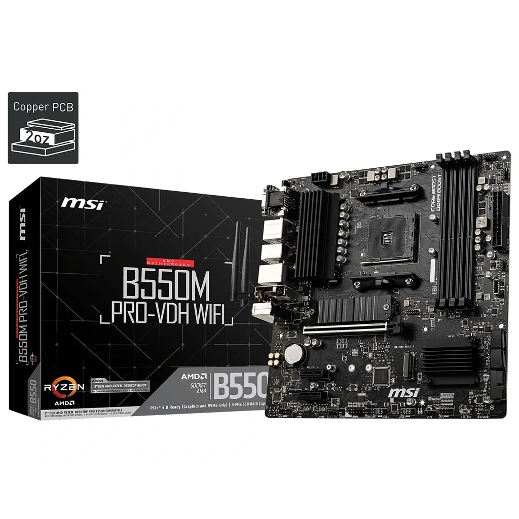 Материнська плата MSI B550M PRO-VDH Wi-Fi Socket AM4, B550M PRO-VDH WIFI UA