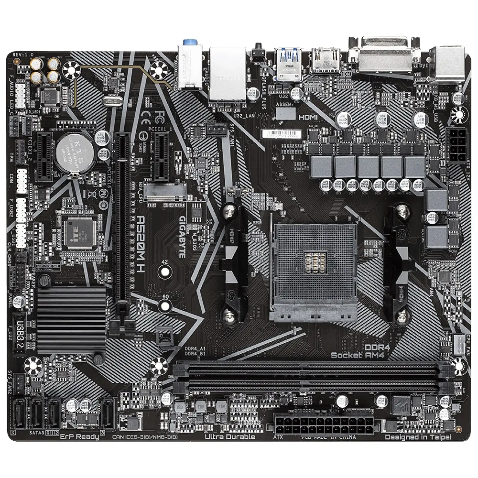 Материнская плата Gigabyte A520M H Socket AM4 UA