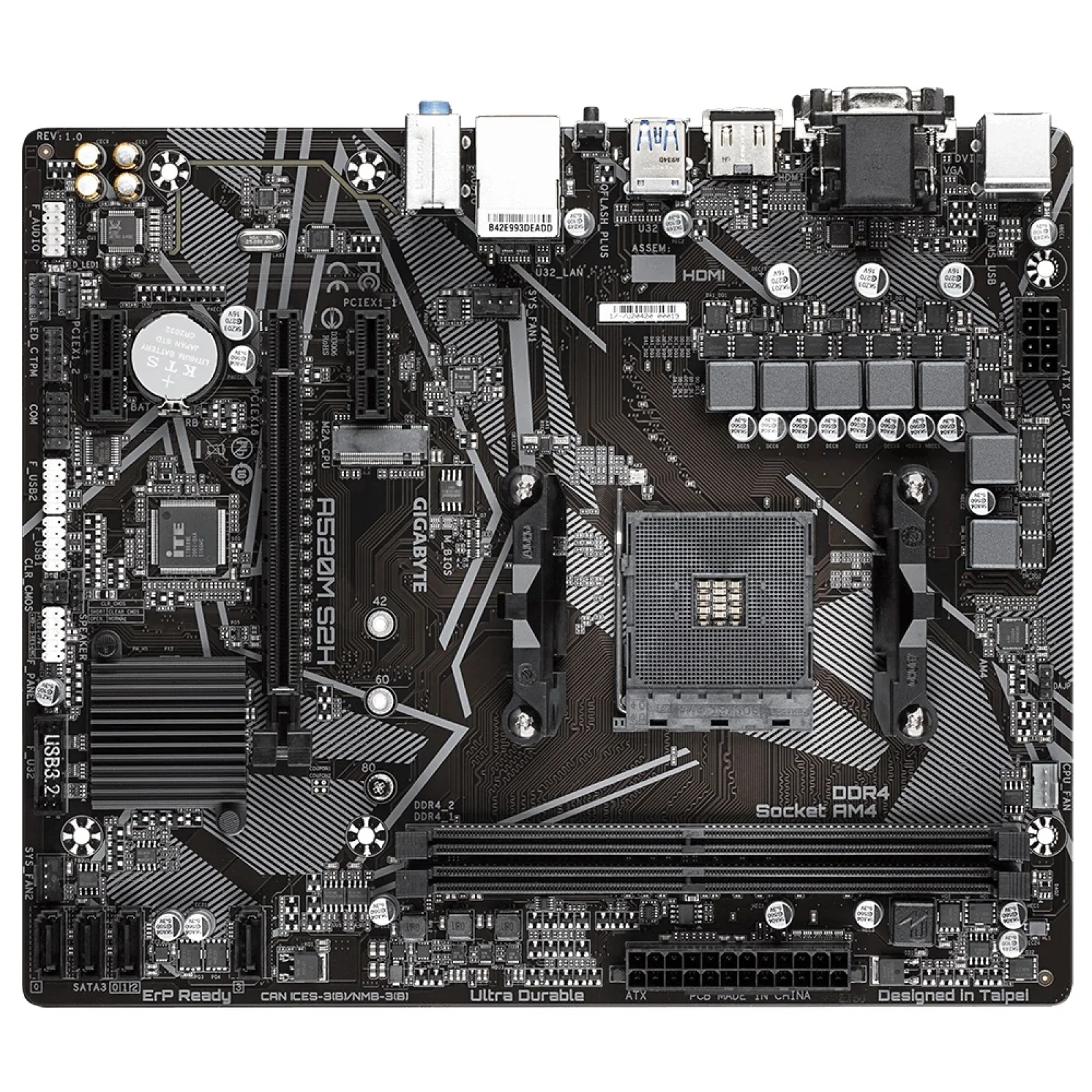 Материнская плата Gigabyte A520M S2H Socket AM4 UA