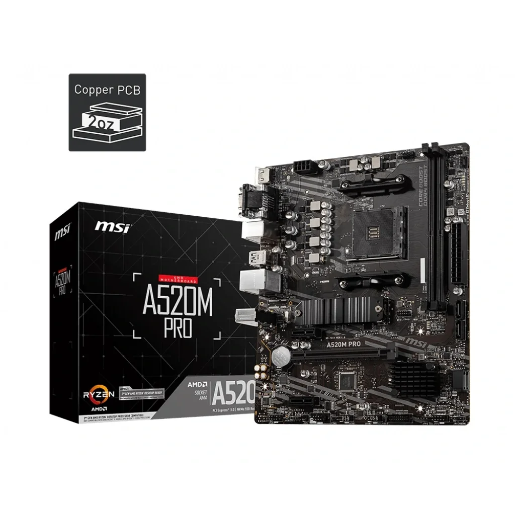 Материнська плата MSI A520M Pro Socket AM4 UA