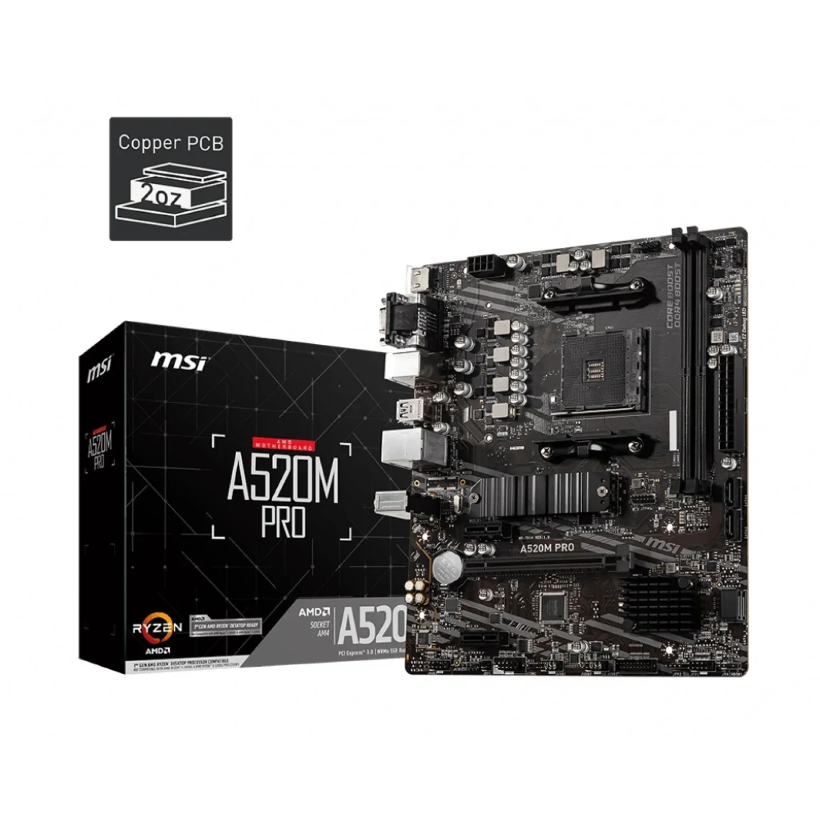 Материнська плата MSI A520M Pro Socket AM4 UA