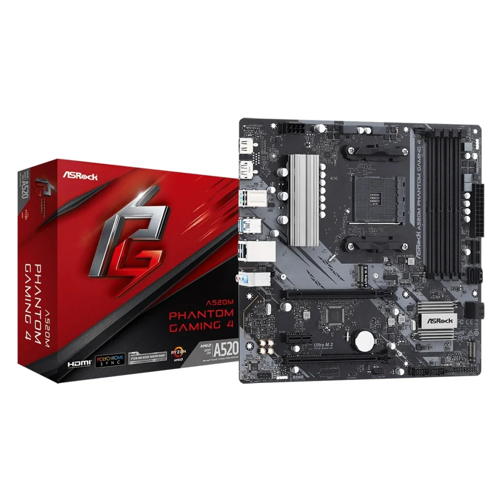 Материнская плата ASRock A520M Phantom Gaming 4 Socket AM4 UA