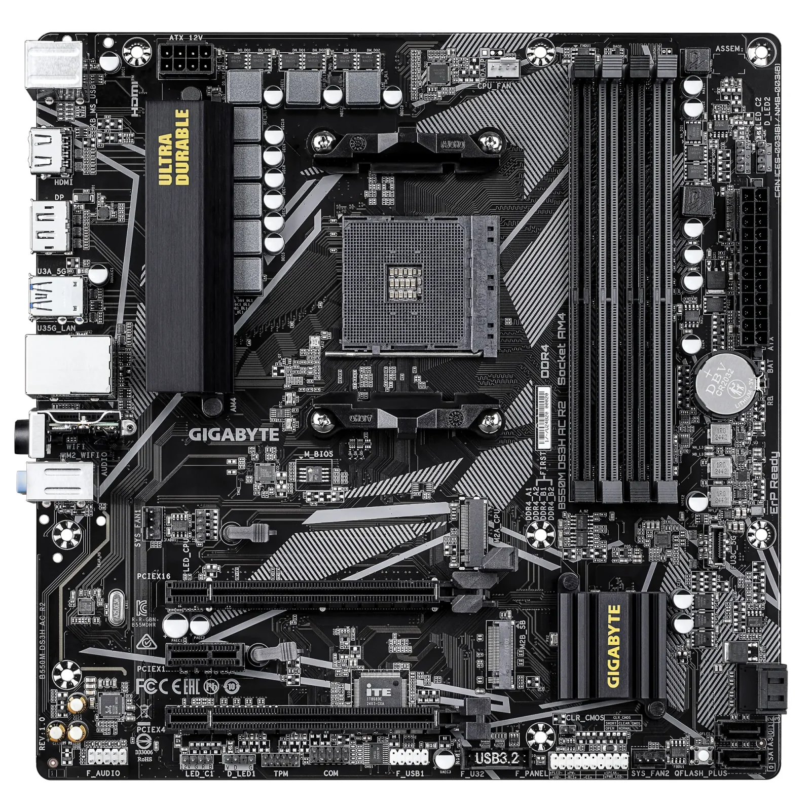 Материнська плата Gigabyte B550M DS3H AC R2 Socket AM4 UA