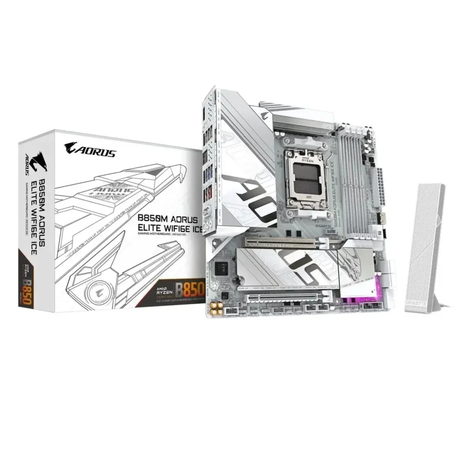 Материнська плата Gigabyte B850M Aorus Elite WiFi6E Ice Socket AM5 UA