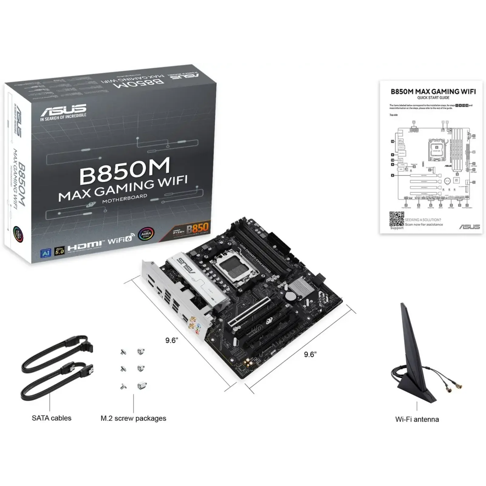 Материнская плата Asus B850M Max Gaming WiFi Socket AM5 UA