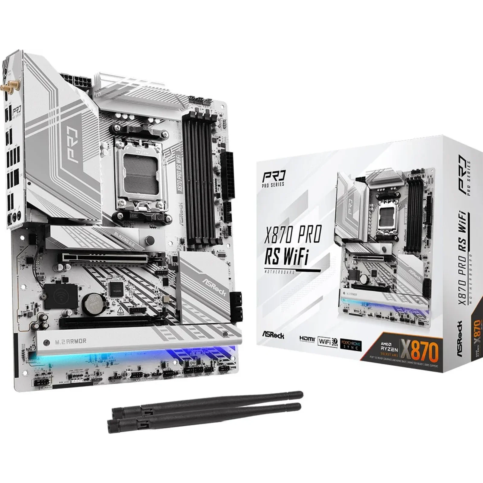 Материнська плата ASRock X870 Pro RS WiFi Socket AM5 UA