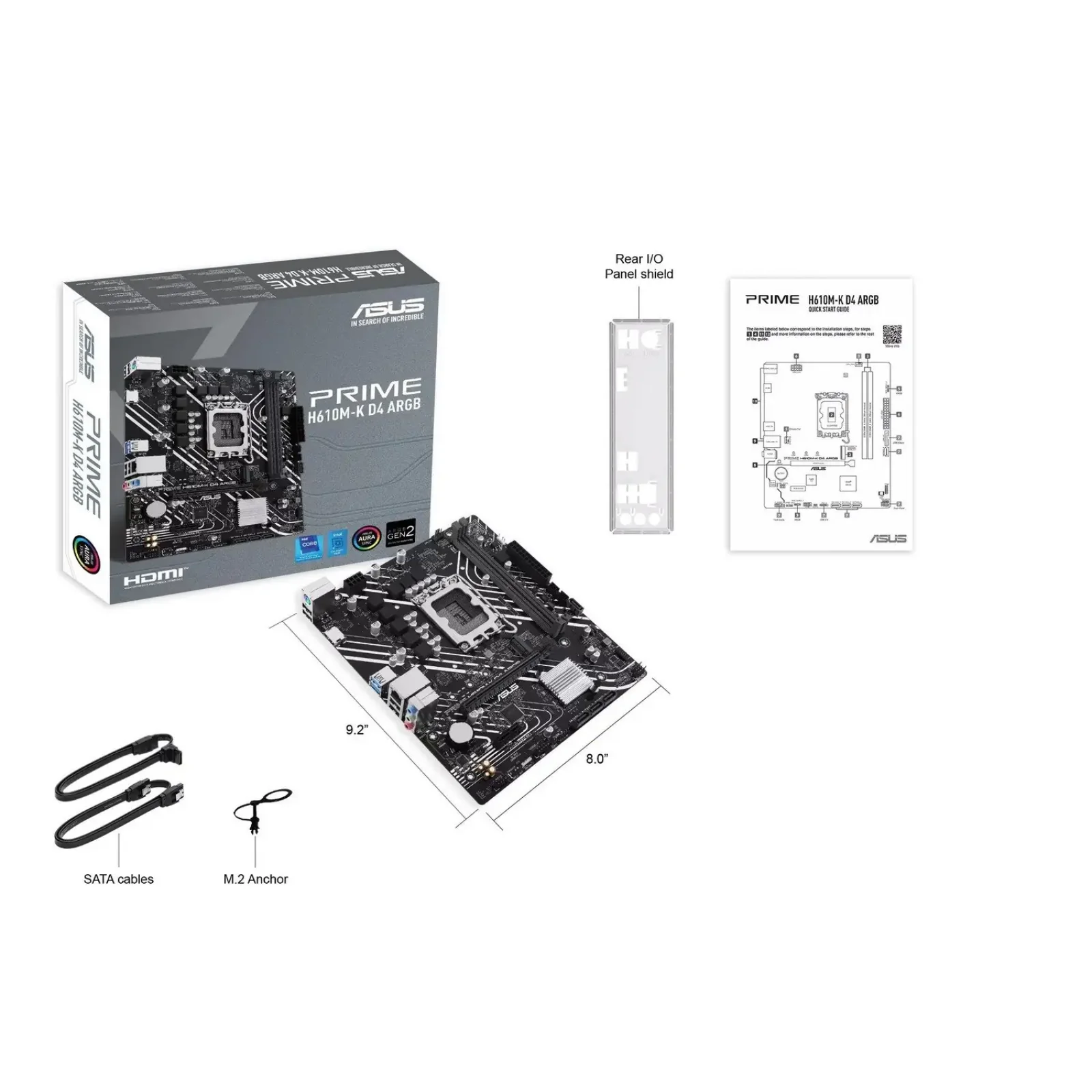 Материнская плата Asus Prime H610M-K D4 ARGB Socket 1700 UA