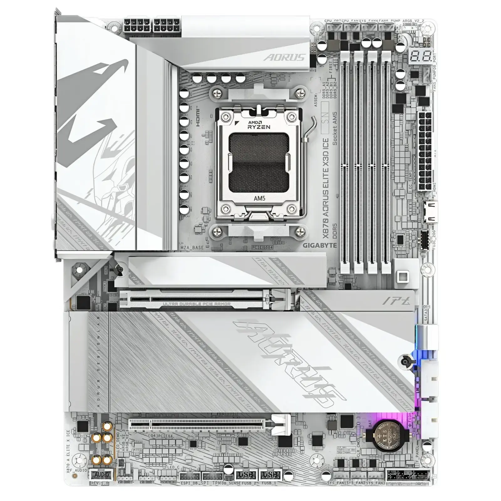 Материнская плата Gigabyte X870 Aorus Elite X3D Ice Socket AM5 UA