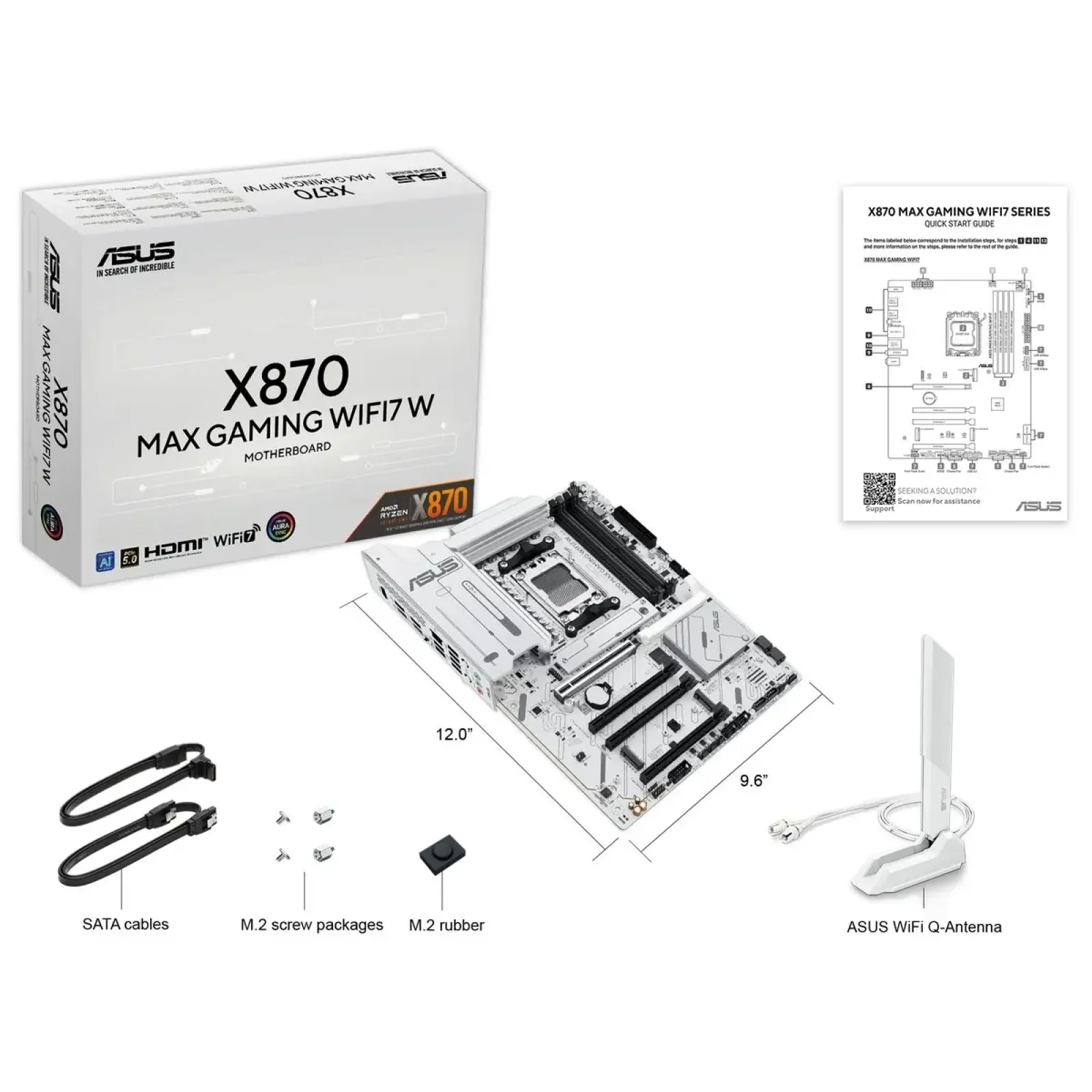 Материнська плата Asus X870 Max Gaming WiFi7 White Socket AM5 UA