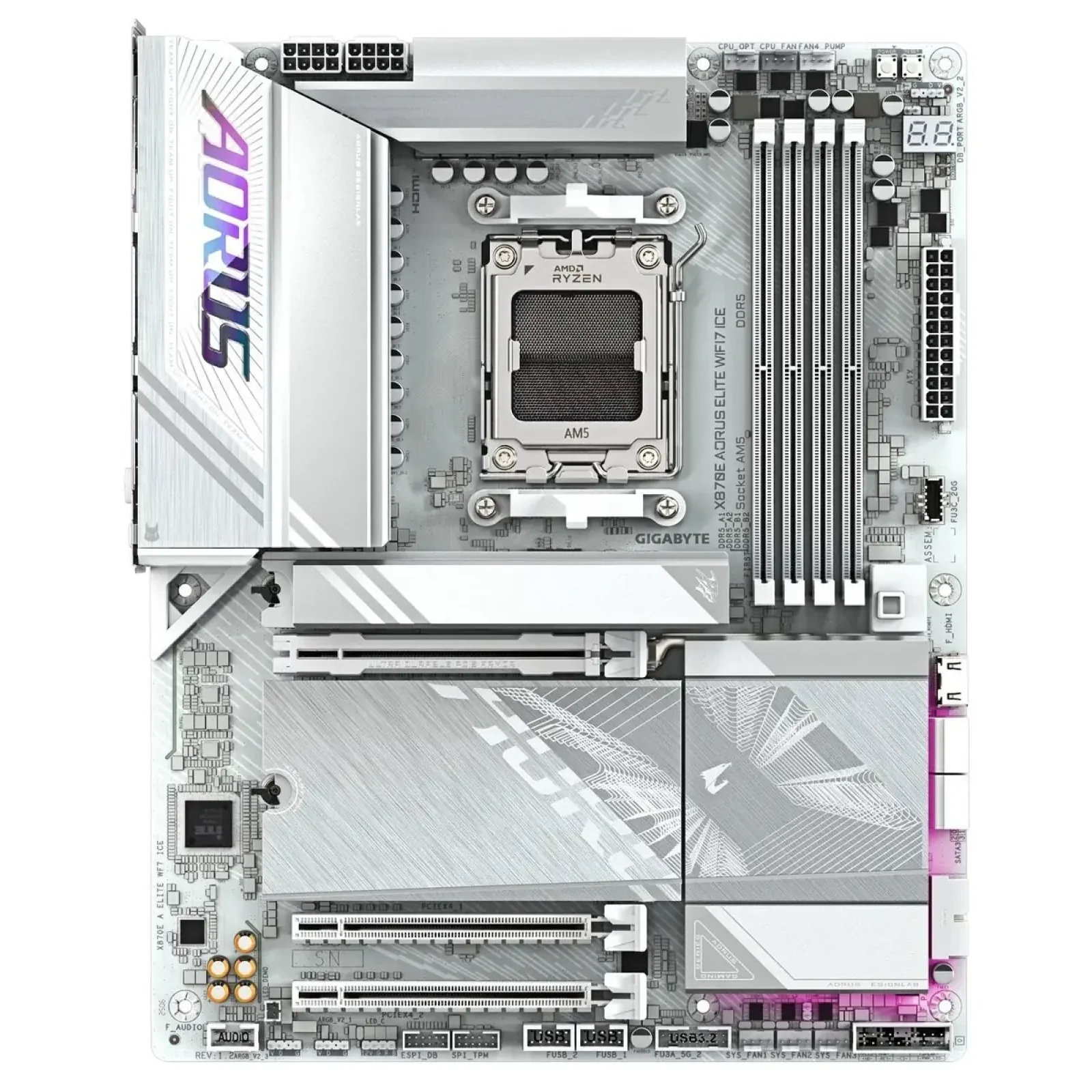 Материнська плата Gigabyte X870E Aorus Elite WiFi7 Ice Socket AM5 UA
