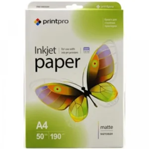 Фотопапір PrintPro матова 190г/м2 A4 50л (PME190050A4) UA