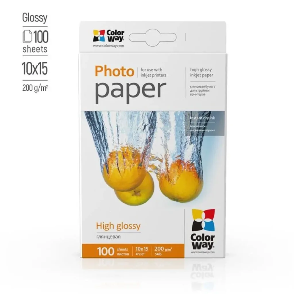 Фотобумага CW глянцевая 200г/м2 10х15см 100л (PG2001004R) UA