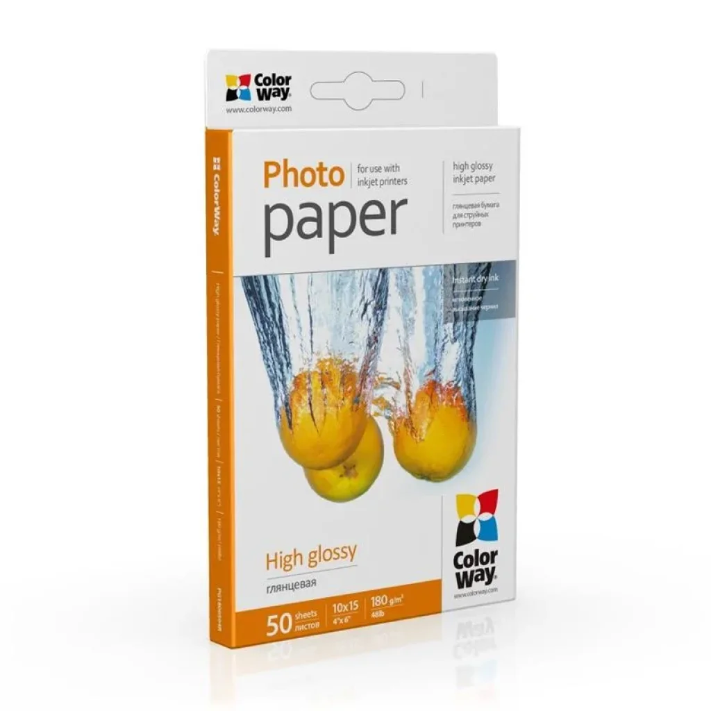 Фотопапір CW глянсова 180г/м2 10х15см 50л (PG1800504R) UA