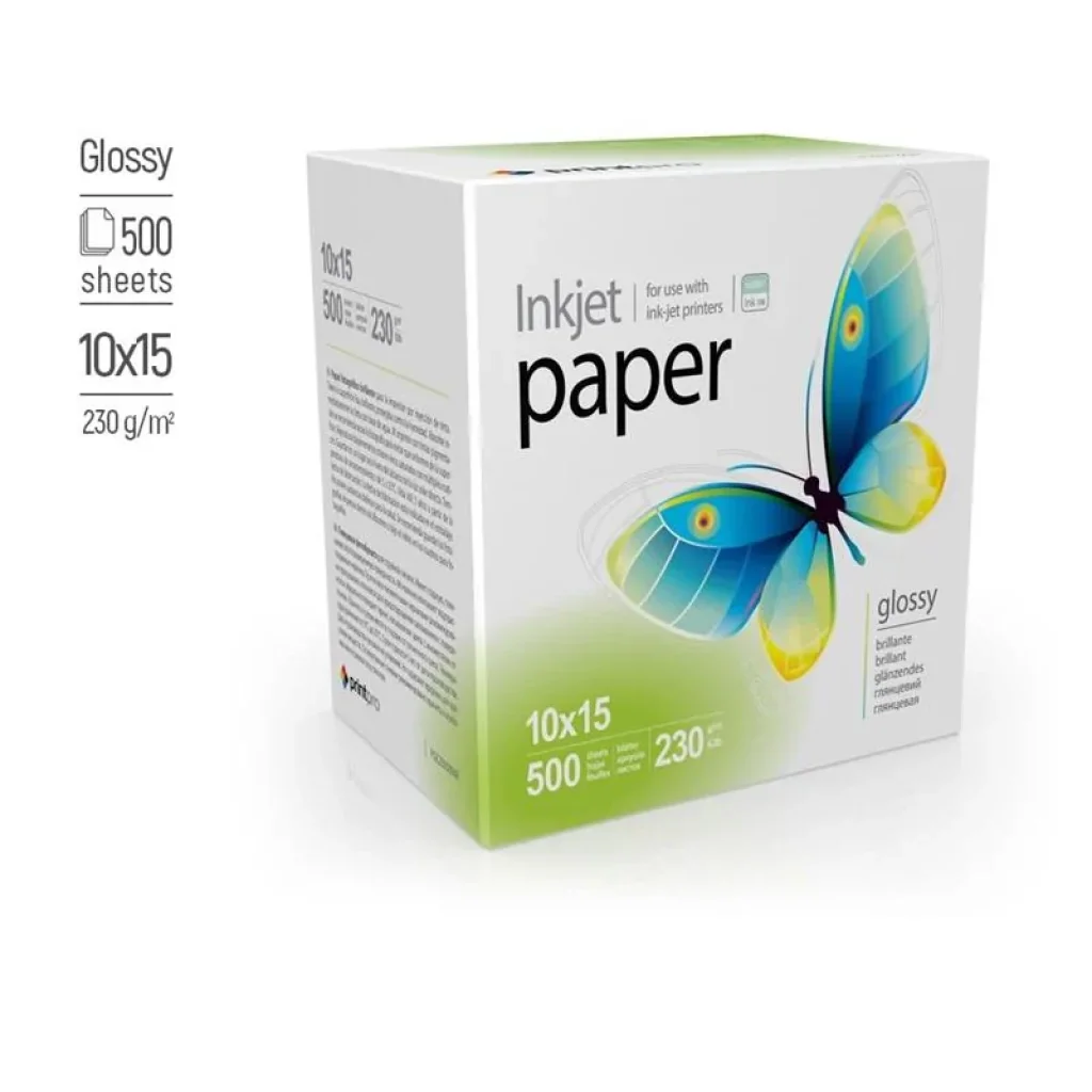 Фотопапір PrintPro глянсова 230г/м2 10x15см 500л (PGE2305004R) UA