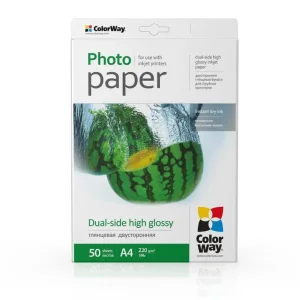Фотопапір ColorWay глянцевий двосторонній 220г/м2 A4 50 арк. (PGD220050A4) UA