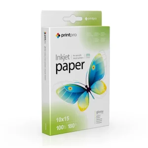 Фотобумага PrintPro глянцевая 180г/м2 10x15см 100л (PGE1801004R) UA