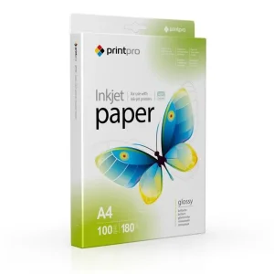 Фотобумага PrintPro глянцевая 180г/м2 A4 100л (PGE180100A4) UA