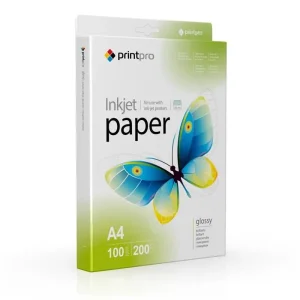 Фотобумага PrintPro глянцевая 200г/м2 A4 100л (PGE200100A4) UA