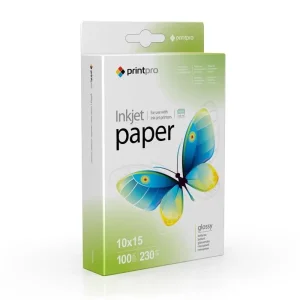Фотобумага PrintPro глянцевая 230г/м2 10x15см 100л (PGE2301004R) UA