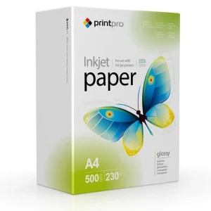 Фотобумага PrintPro глянцевая 230г/м2 A4 500л (PGE230500A4) UA