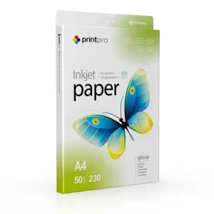 Фотопапір PrintPro глянсова 230г/м2 A4 50л (PGE230050A4) UA