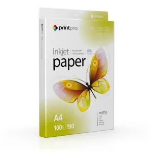 Фотопапір PrintPro матова 190г/м2 A4 100л (PME190100A4) UA