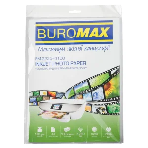 Фотопапір Buromax матовий 180г/м2 А4, 100л (BM.2225-4100) UA