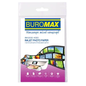 Фотопапір Buromax глянцевий 180г/м2 10х15см, 20л (BM.2230-4020) UA