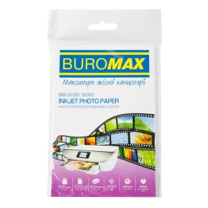 Фотопапір Buromax глянцевий 200г/м2 10х15см, 20л (BM.2230-5020) UA