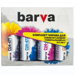 Комплект чернил Barva Canon/HP/Lexmark Универсальные №4 B/C/M/Y (CU4-090-MP) 4х90г UA