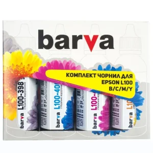 Комплект чернил Barva EPSON L100/L210/L300/L350/L355 B/C/M/Y (T664) (E-L100-090-MP) 4х90 г UA