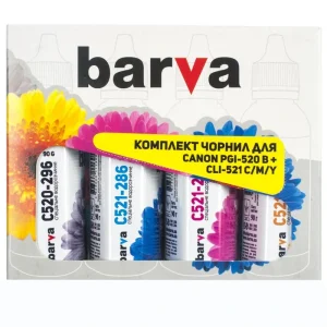 Комплект чернил Barva Canon PGI-520BL/CLI-521 C/M/Y (MG2140/MP230/MP280) (CPGI520-090-MP) 4х90 г UA